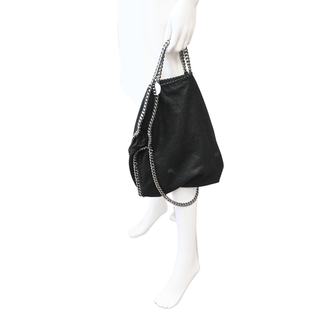STELLA MCCARTNEY | Black Vegan Suede Falabella Shoulder Bag