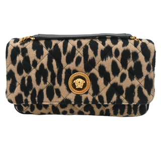 VERSACE | Leopard Print Quilted Shoulder Bag