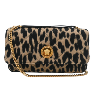 VERSACE | Leopard Print Quilted Shoulder Bag