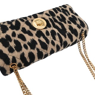 VERSACE | Leopard Print Quilted Shoulder Bag