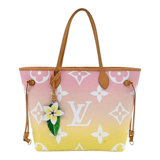 LOUIS VUITTON | Monogram By The Pool Neverfull MM Flower Charm Tote Bag