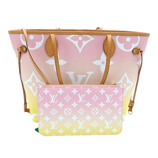 LOUIS VUITTON | Monogram By The Pool Neverfull MM Flower Charm Tote Bag