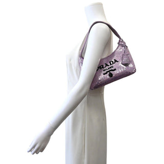PRADA | Re-Edition Purple Sequin Mini Top Handle Bag