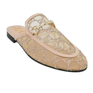 GUCCI | Princetown GG Crystal Embellished Horsebit Mule Loafers