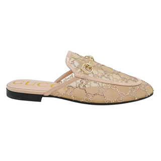GUCCI | Princetown GG Crystal Embellished Horsebit Mule Loafers