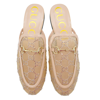 GUCCI | Princetown GG Crystal Embellished Horsebit Mule Loafers