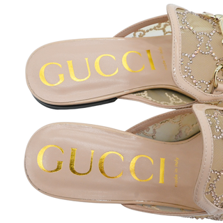GUCCI | Princetown GG Crystal Embellished Horsebit Mule Loafers