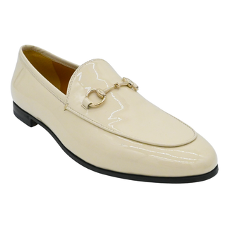 GUCCI | Jordaan Ivory Patent Leather Horsebit Loafers