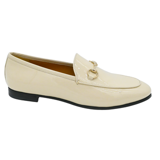 GUCCI | Jordaan Ivory Patent Leather Horsebit Loafers