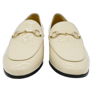 GUCCI | Jordaan Ivory Patent Leather Horsebit Loafers