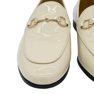 GUCCI | Jordaan Ivory Patent Leather Horsebit Loafers
