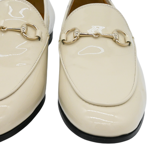 GUCCI | Jordaan Ivory Patent Leather Horsebit Loafers