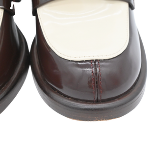 GUCCI | Brown & Ivory Leather Horsebit Block Heel Loafers