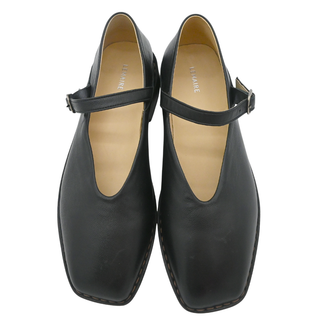 LEMAIRE | Black Leather Square Toe Mary Jane Flats