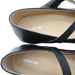 LEMAIRE | Black Leather Square Toe Mary Jane Flats