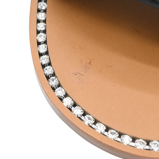 MIU MIU | Embroidered Geometric Crystal Trim Slide Sandals