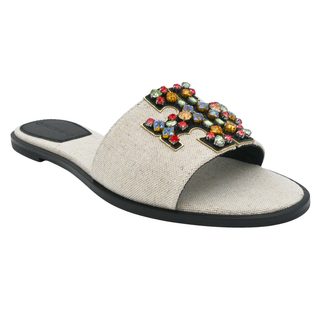 TORY BURCH | Jeweled Logo Slide Sandals