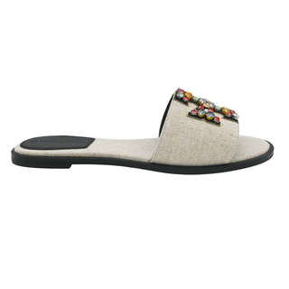 TORY BURCH | Jeweled Logo Slide Sandals