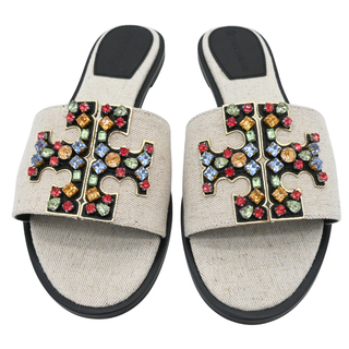 TORY BURCH | Jeweled Logo Slide Sandals