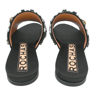 ROCHAS | Crystal Embellished Satin Slide Sandals