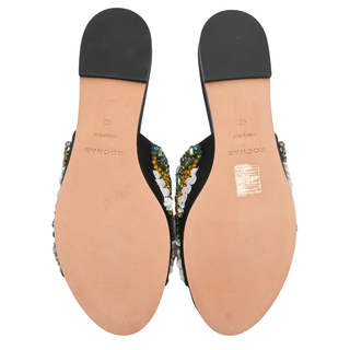 ROCHAS | Crystal Embellished Satin Slide Sandals