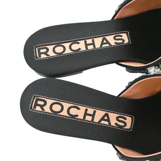 ROCHAS | Crystal Embellished Satin Slide Sandals