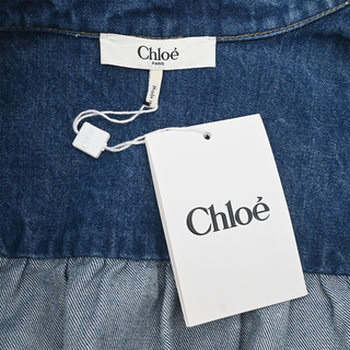 CHLOE | Faded Indigo Gathered Denim Jacket