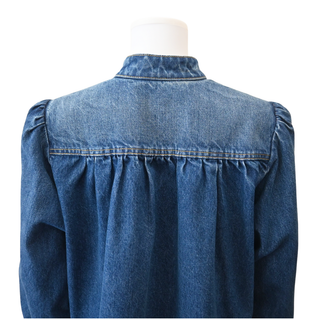 CHLOE | Faded Indigo Gathered Denim Jacket