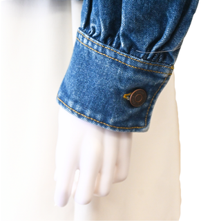 CHLOE | Faded Indigo Gathered Denim Jacket