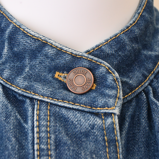CHLOE | Faded Indigo Gathered Denim Jacket