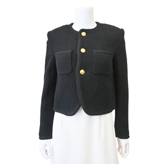 CELINE | Black Bouclé Tweed Chasseur Jacket