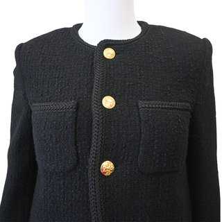 CELINE | Black Bouclé Tweed Chasseur Jacket