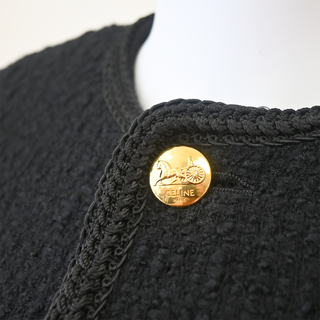 CELINE | Black Bouclé Tweed Chasseur Jacket