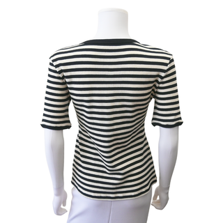 CELINE | Striped Ribbed Cotton T-Shirt