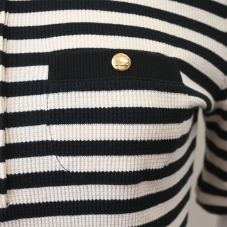 CELINE | Striped Ribbed Cotton T-Shirt