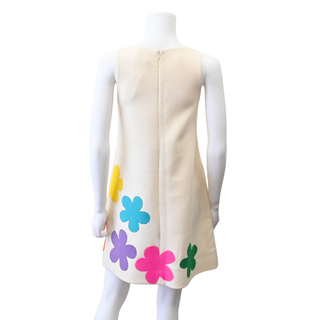 LISA PERRY | Ivory Floral Pop Wool Shift Dress