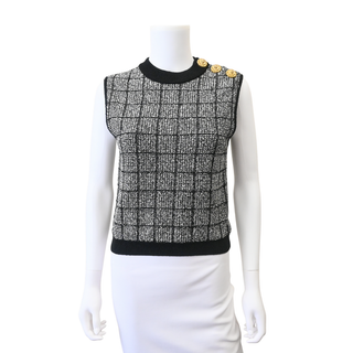 BALMAIN | Tweed Check Crop Top