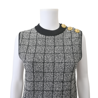 BALMAIN | Tweed Check Crop Top