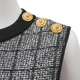 BALMAIN | Tweed Check Crop Top