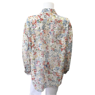 KHAITE | Goya Floral Sheer Silk Chiffon Blouse