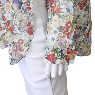 KHAITE | Goya Floral Sheer Silk Chiffon Blouse