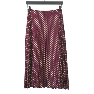 CELINE | Polka Dot Silk Pleated Skirt