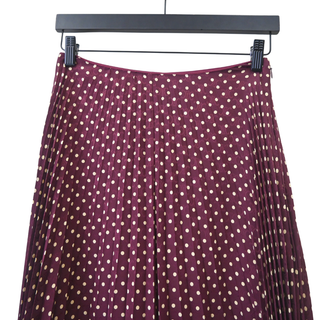 CELINE | Polka Dot Silk Pleated Skirt