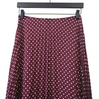 CELINE | Polka Dot Silk Pleated Skirt