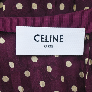 CELINE | Polka Dot Silk Pleated Skirt