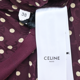 CELINE | Polka Dot Silk Pleated Skirt