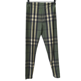 BURBERRY | Green Plaid Stretch Pants