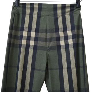 BURBERRY | Green Plaid Stretch Pants