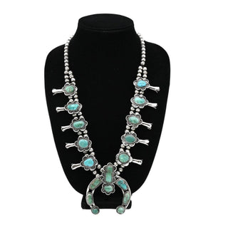 Vintage Navajo Style Squash Blossom Necklace