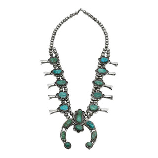 Vintage Navajo Style Squash Blossom Necklace